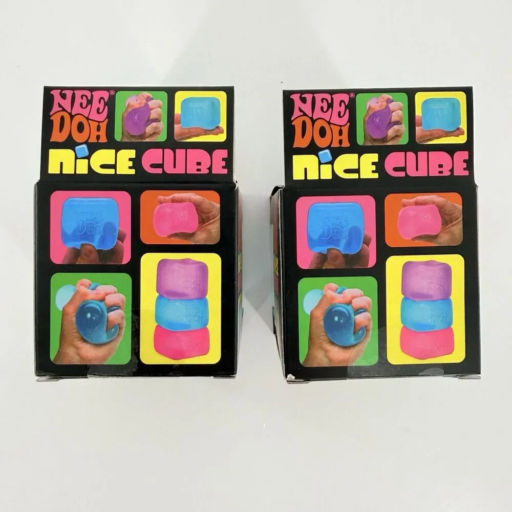 Nee Doh Nice Cube BLUE Schylling Slow Squish Fidget Sensory Toy